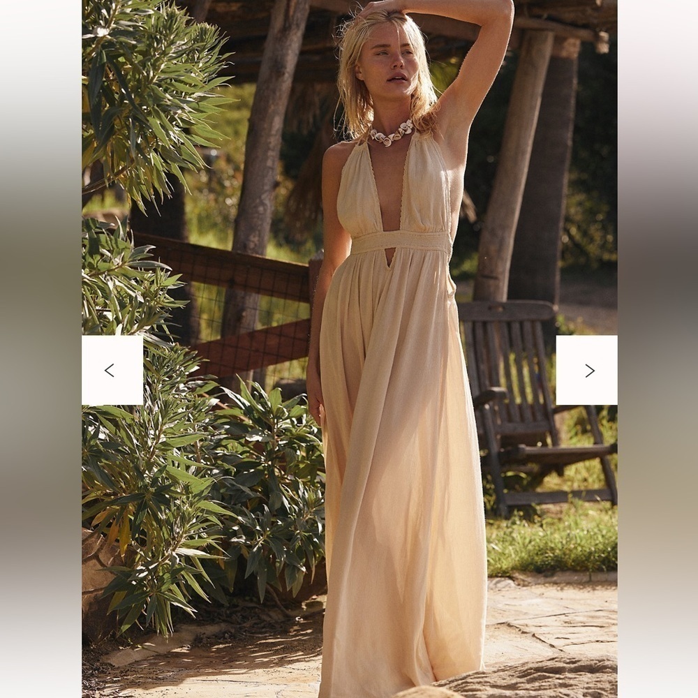 Free People Look Into the Sun Maxi Dress Large Dunes NWT